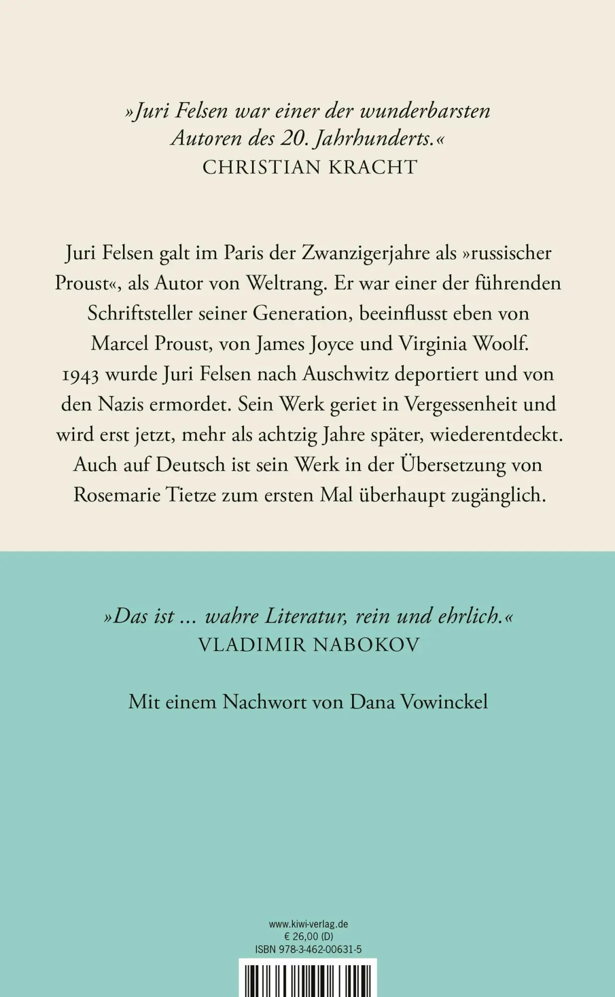 Rückseite: 9783462006315 | Getäuscht | Roman Mit einem Nachwort von Dana Vowinckel | Juri Felsen