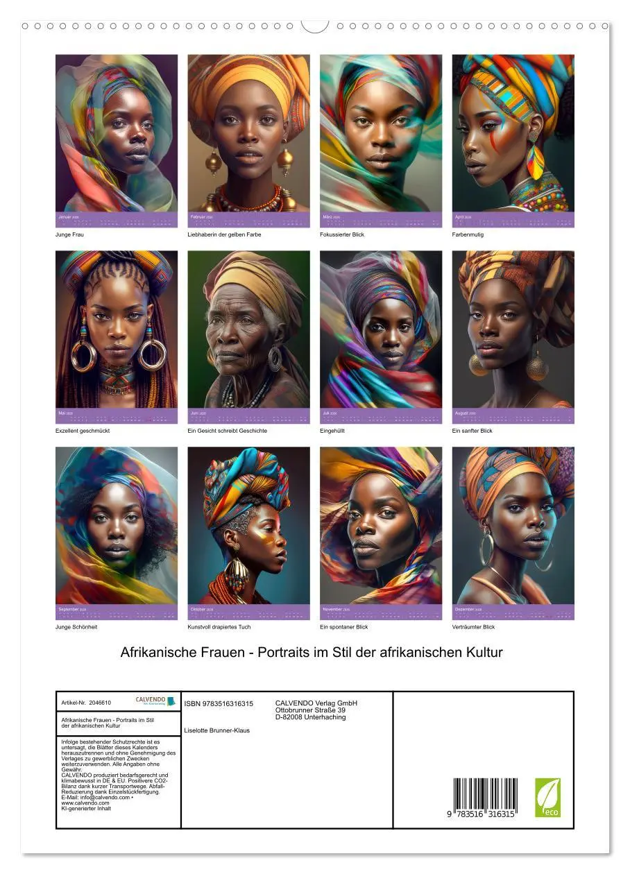 Bild: 9783516316315 | Afrikanische Frauen - Portraits im Stil der afrikanischen Kultur...