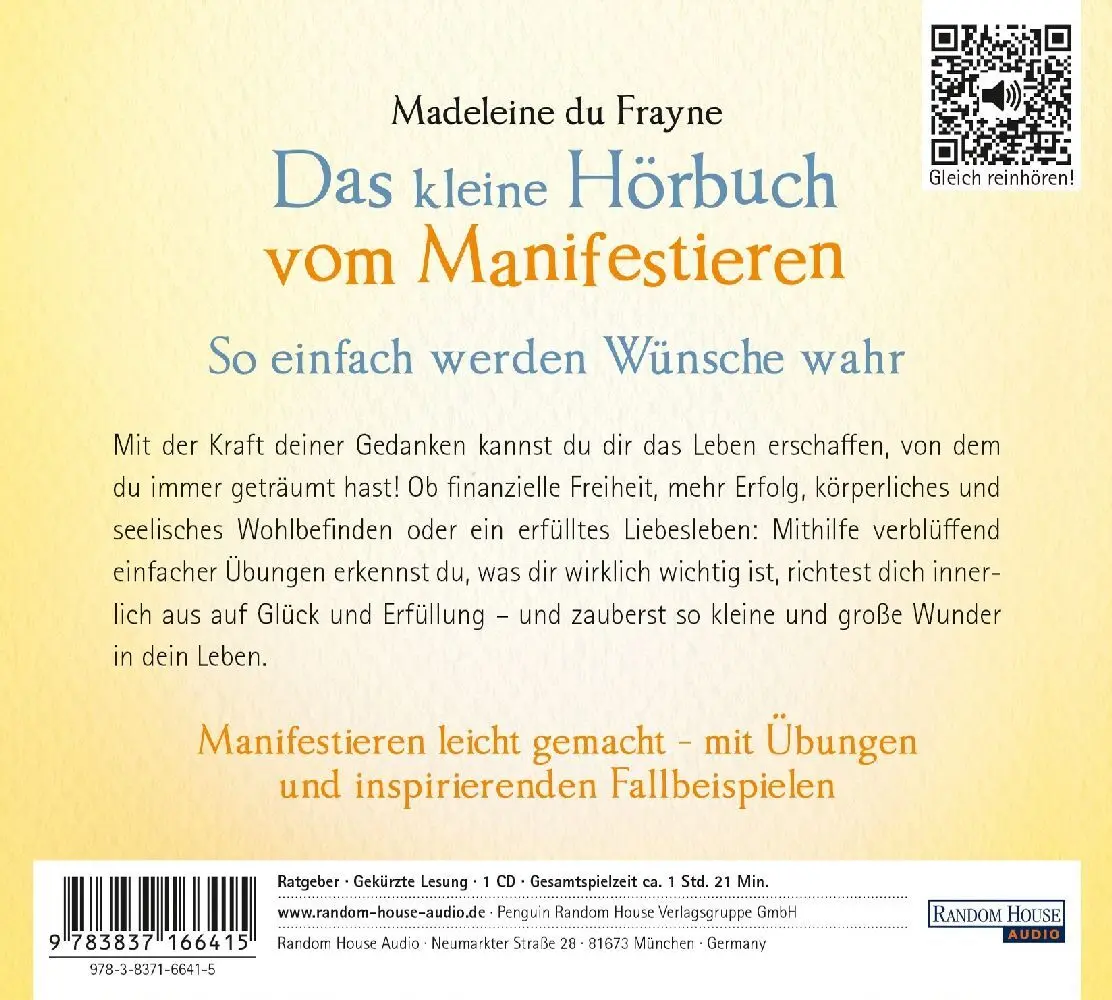 Bild: 9783837166415 | Das kleine Hör-Buch vom Manifestieren, 1 Audio-CD | Frayne | Audio-CD
