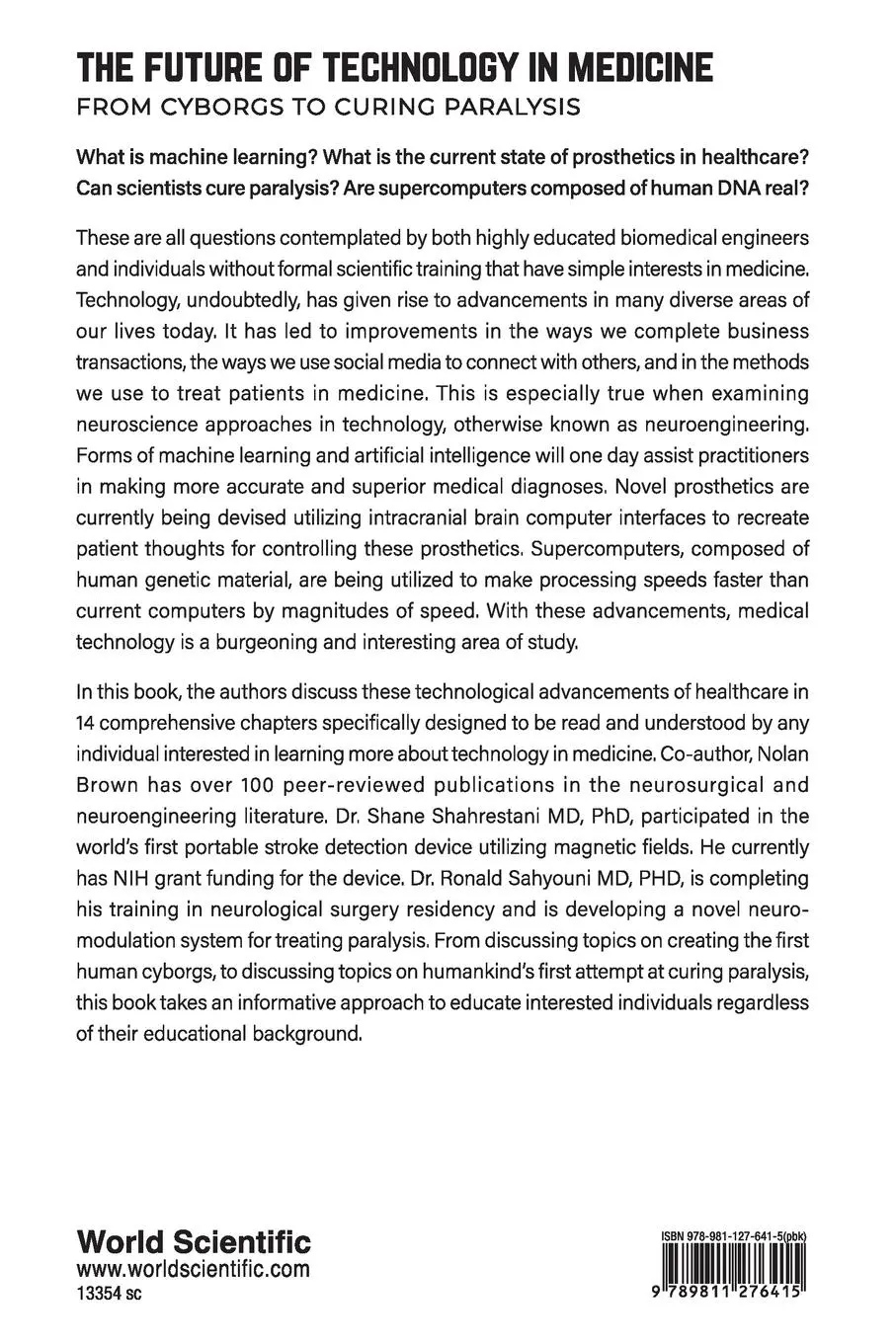 Rückseite: 9789811276415 | FUTURE OF TECHNOLOGY IN MEDICINE, THE | Gendreau | Taschenbuch | 2023