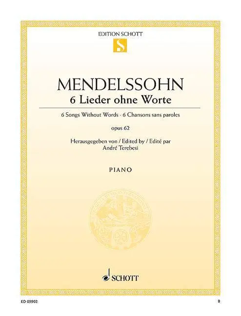 Cover: 9790001176415 | 6 Songs Without Words op. 62 | op. 62. Klavier. | Bartholdy (u. a.)