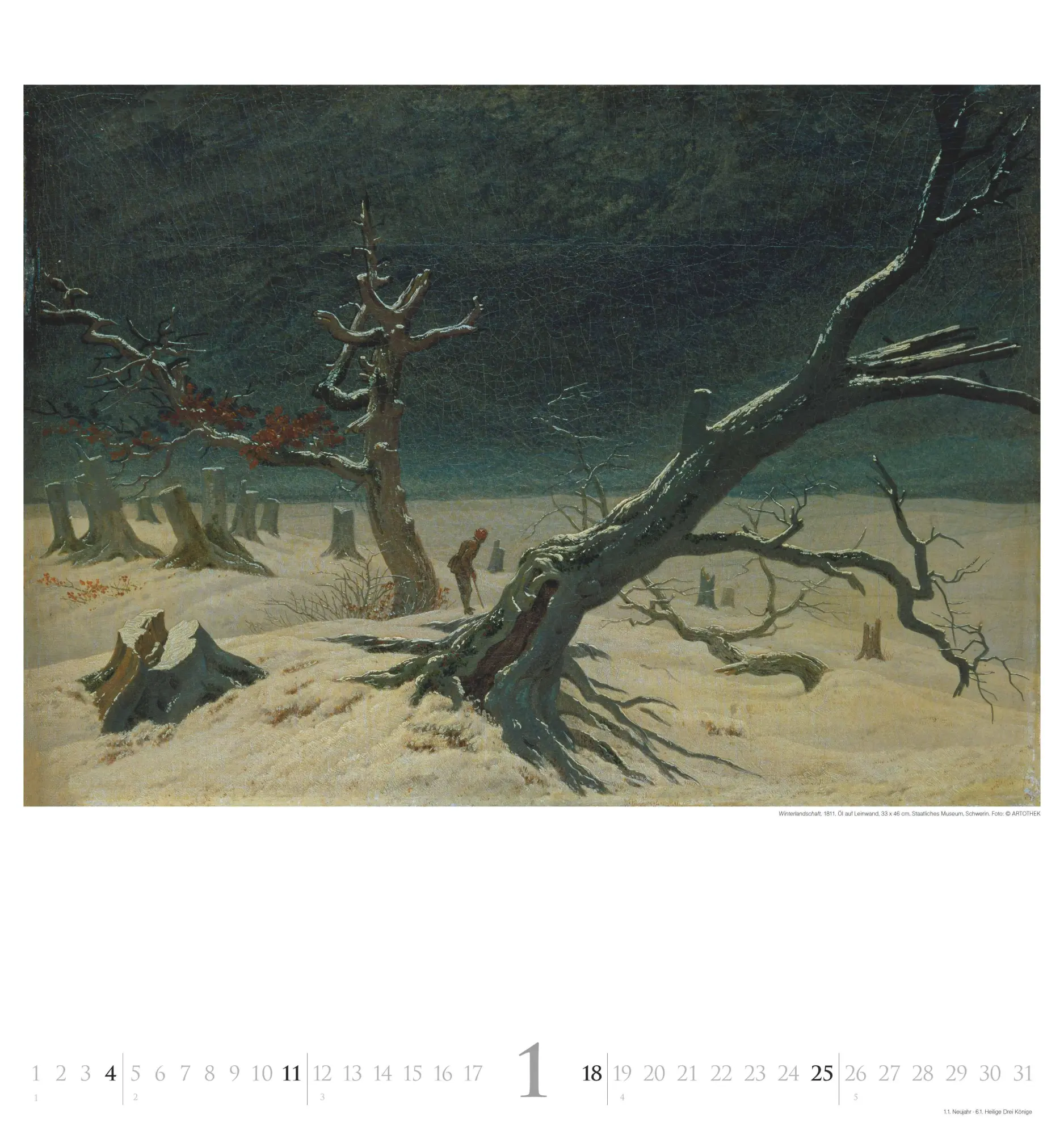 Bild: 4069095006515 | Caspar David Friedrich 2026 - Kunst-Kalender - Wand-Kalender - 45x48