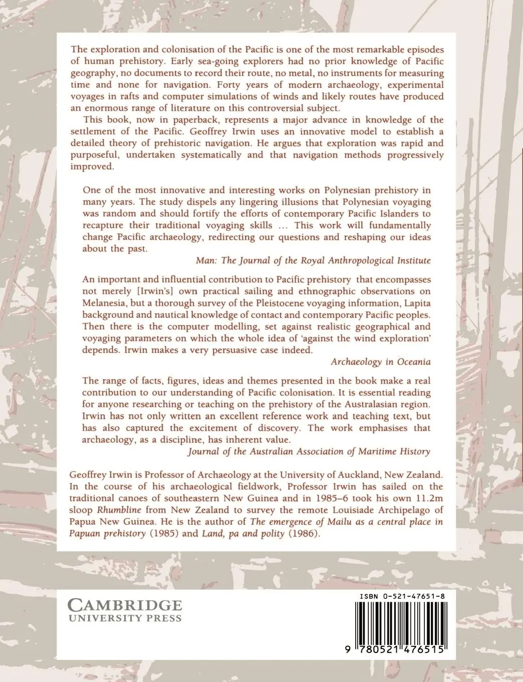 Rückseite: 9780521476515 | The Prehistoric Exploration and Colonisation of the Pacific | Irwin