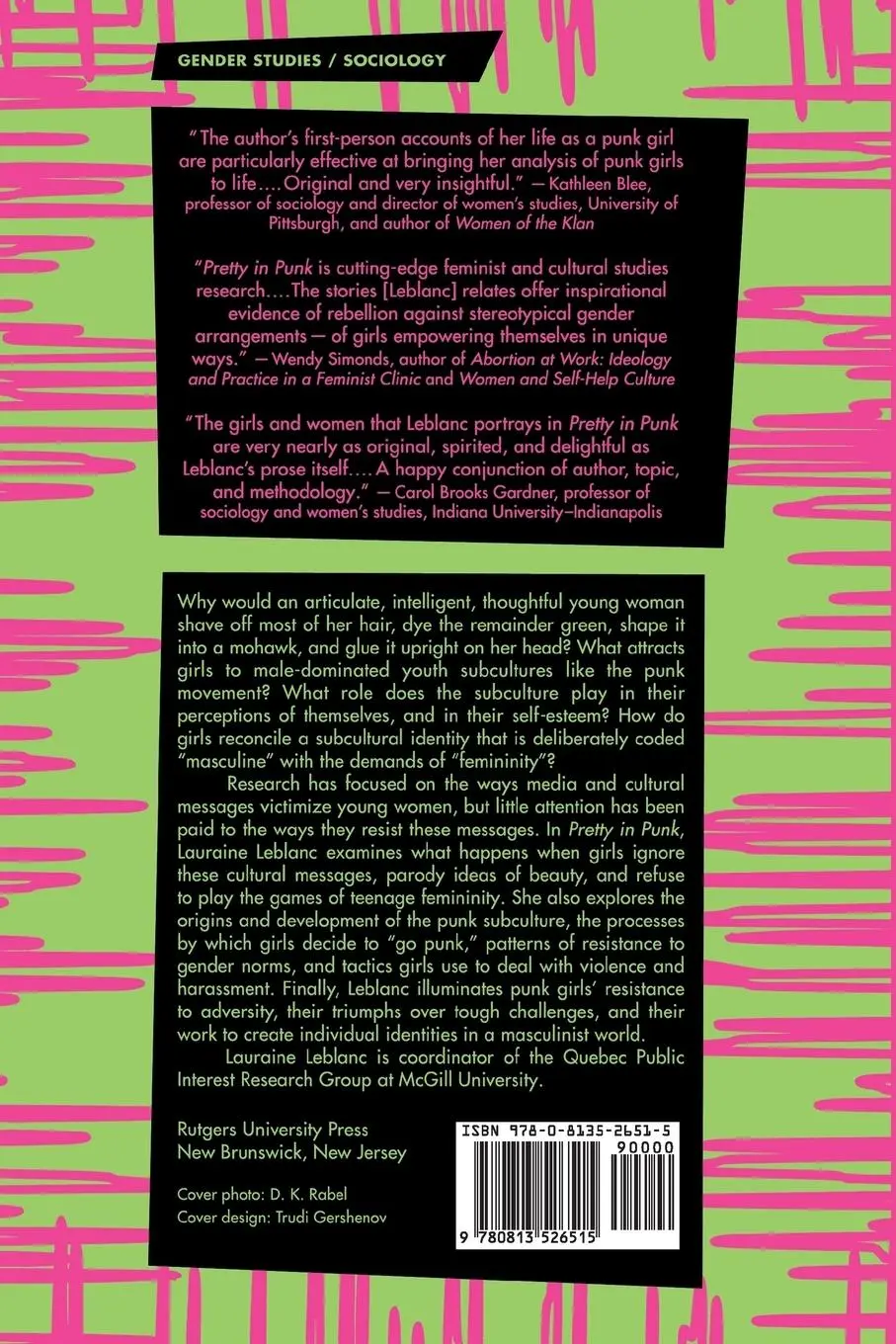 Rückseite: 9780813526515 | Pretty in Punk | Girls' Gender Resistance in a Boys' Subculture | Buch