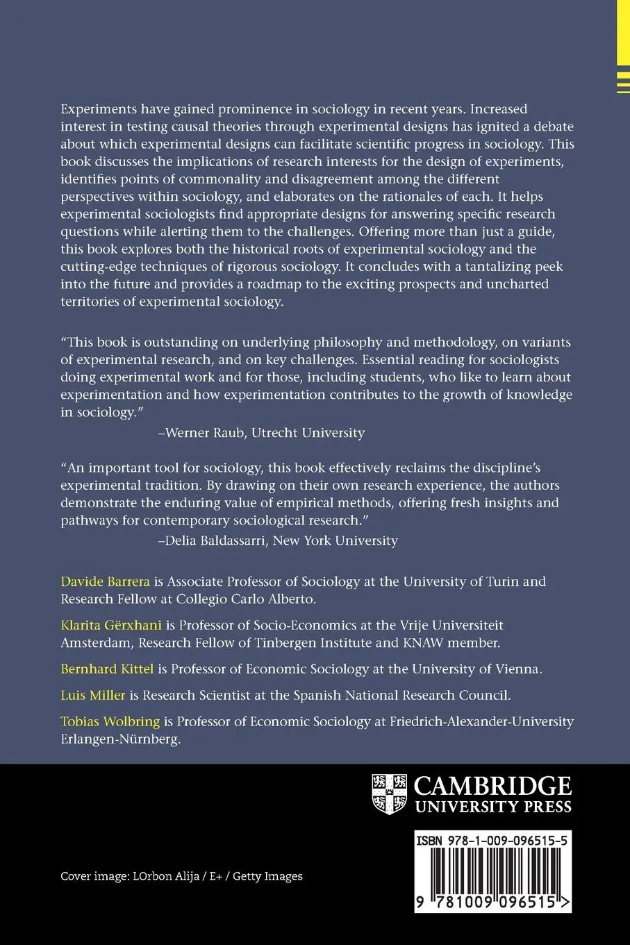 Rückseite: 9781009096515 | Experimental Sociology | Davide Barrera (u. a.) | Taschenbuch | 2024