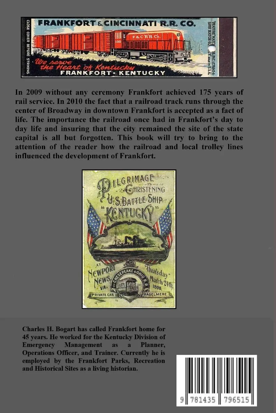 Rückseite: 9781435796515 | Railroad, Trolley, and Interurban Rail Lines of Frankfort, KY. 175...