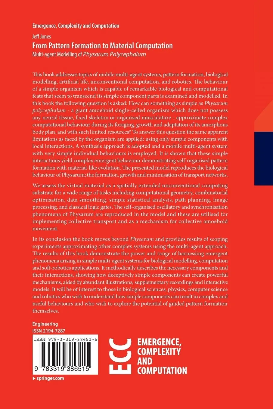 Rückseite: 9783319386515 | From Pattern Formation to Material Computation | Jeff Jones | Buch