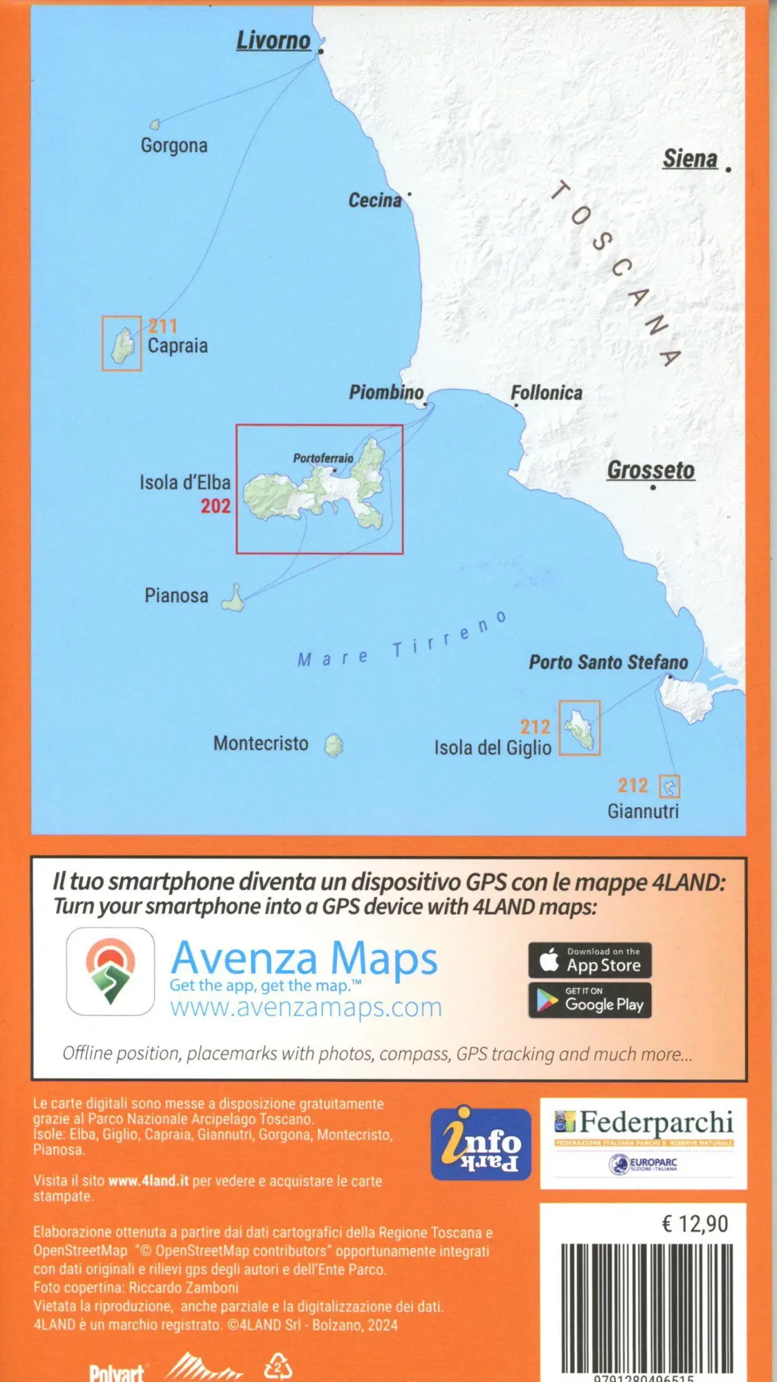 Bild: 9791280496515 | Isola d´Elba,1 : 25 000 | (Land-)Karte | Deutsch | 2024 | 4LAND