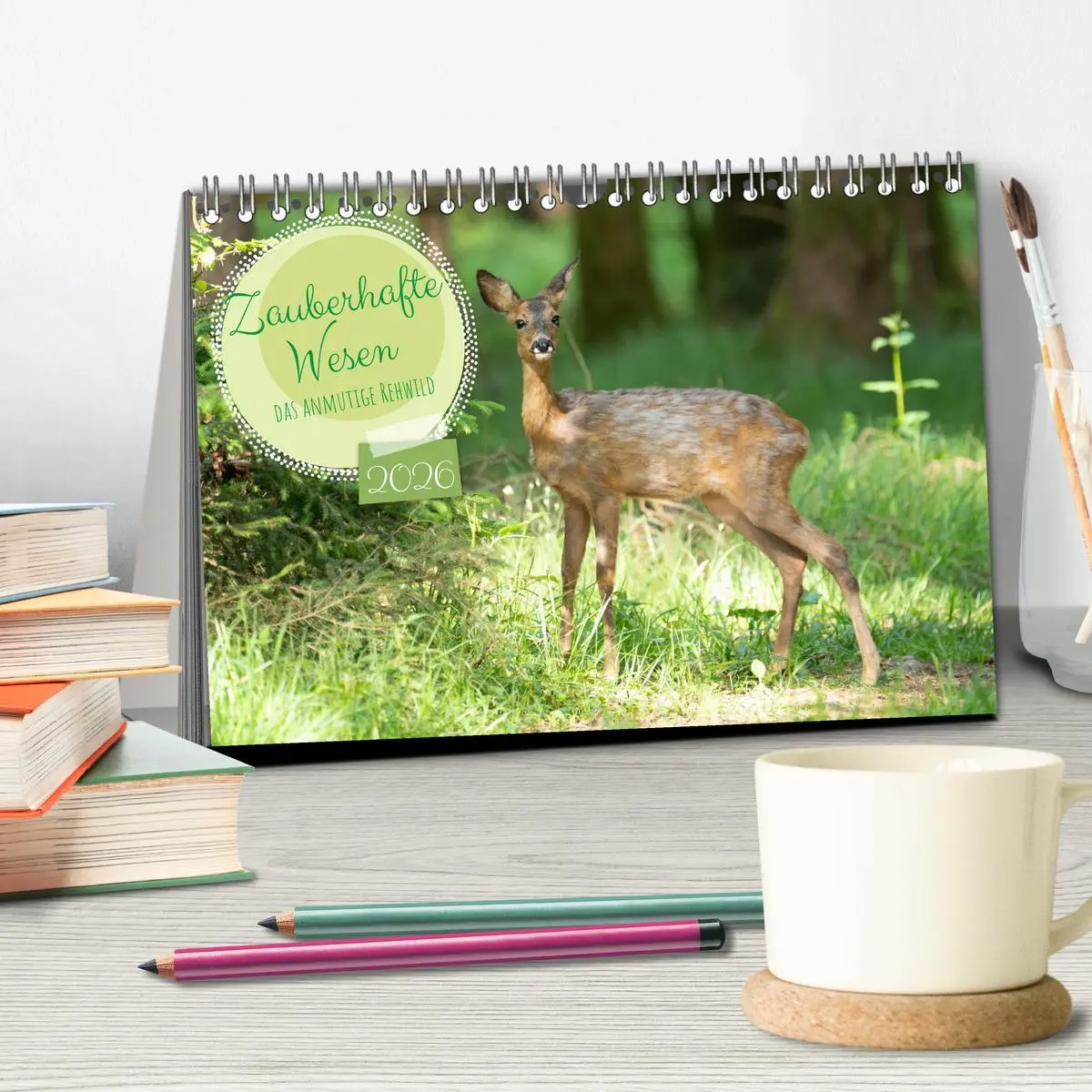 Bild: 9783457366615 | Zauberhafte Wesen - anmutiges Rehwild (Tischkalender 2026 DIN A5...