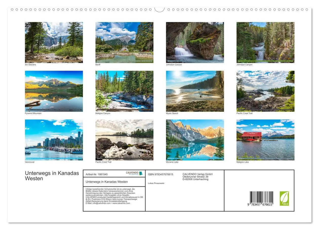 Bild: 9783457676615 | Unterwegs in Kanadas Westen (hochwertiger Premium Wandkalender 2026...
