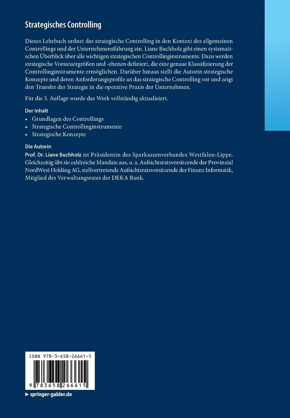 Rückseite: 9783658266615 | Strategisches Controlling | Grundlagen - Instrumente - Konzepte | Buch