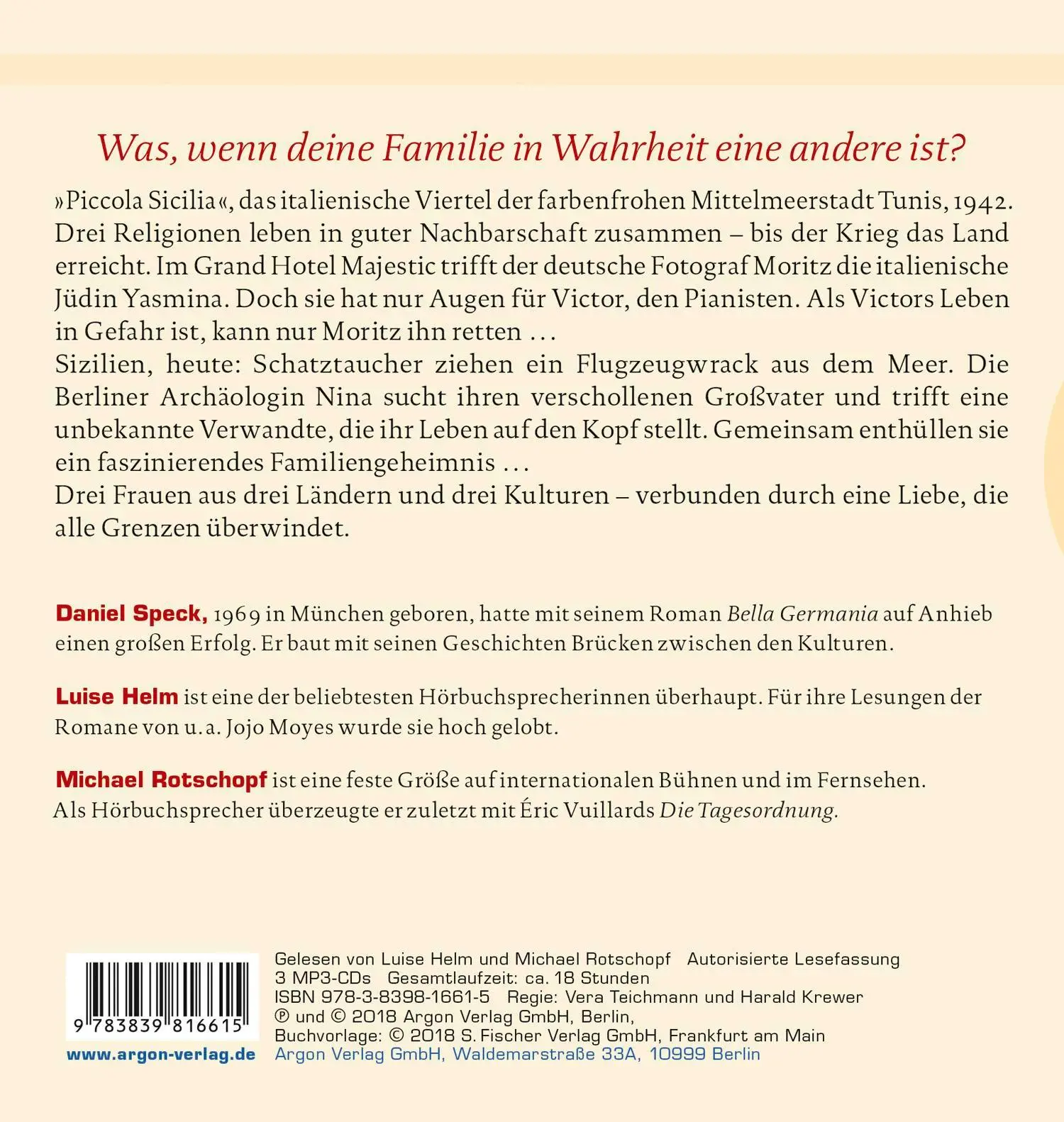 Rückseite: 9783839816615 | Piccola Sicilia | Daniel Speck | MP3 | Deutsch | 2018