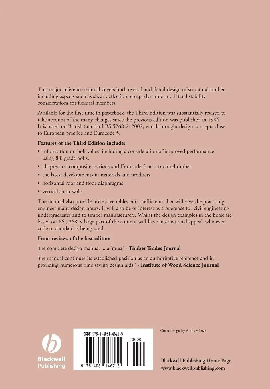 Rückseite: 9781405146715 | Timber Designers' Manual | E C Ozelton (u. a.) | Taschenbuch | 2006