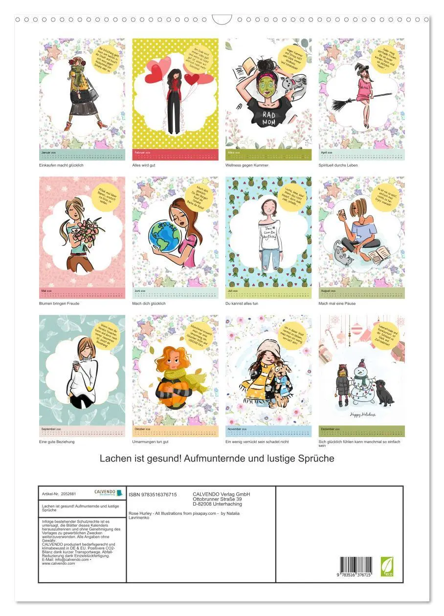 Bild: 9783516376715 | Lachen ist gesund! Aufmunternde und lustige Sprüche (Wandkalender...