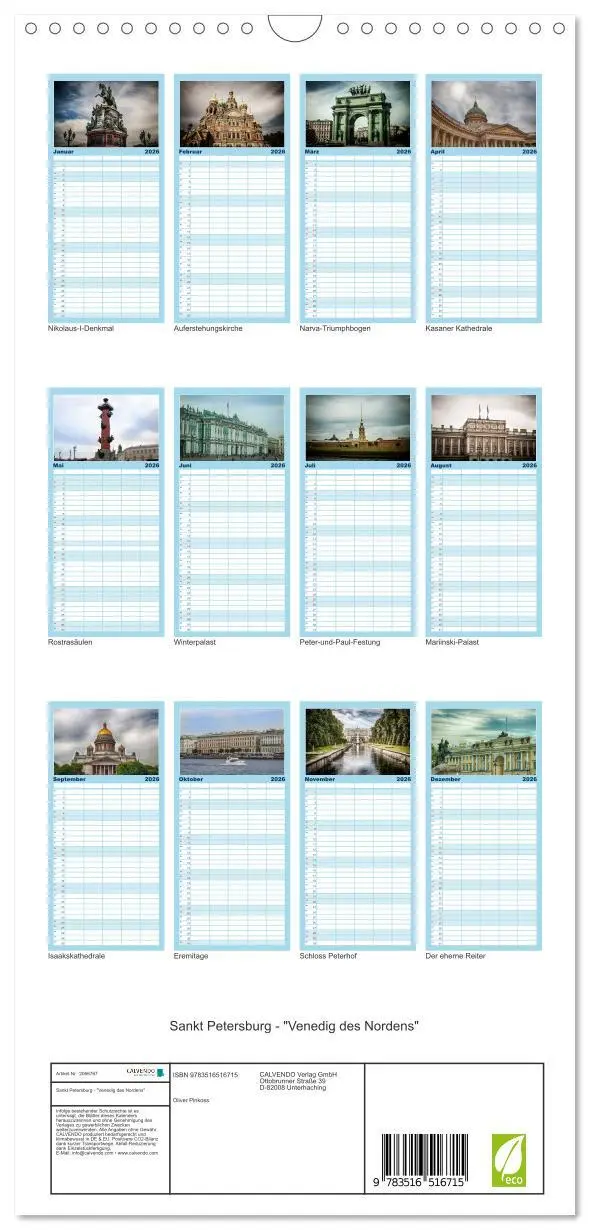 Bild: 9783516516715 | Familienplaner 2026 - Sankt Petersburg - "Venedig des Nordens" mit...