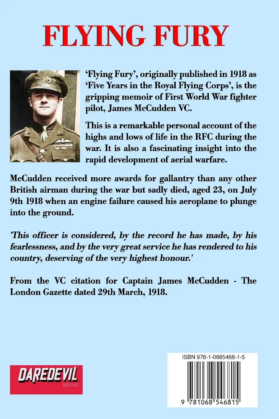 Rückseite: 9781068546815 | Flying Fury | James Mccudden | Taschenbuch | Englisch | 2000