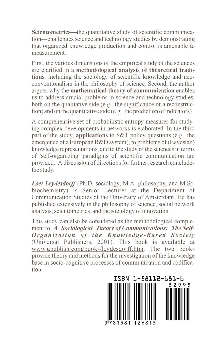 Rückseite: 9781581126815 | The Challenge of Scientometrics | Loet Leydesdorff | Taschenbuch