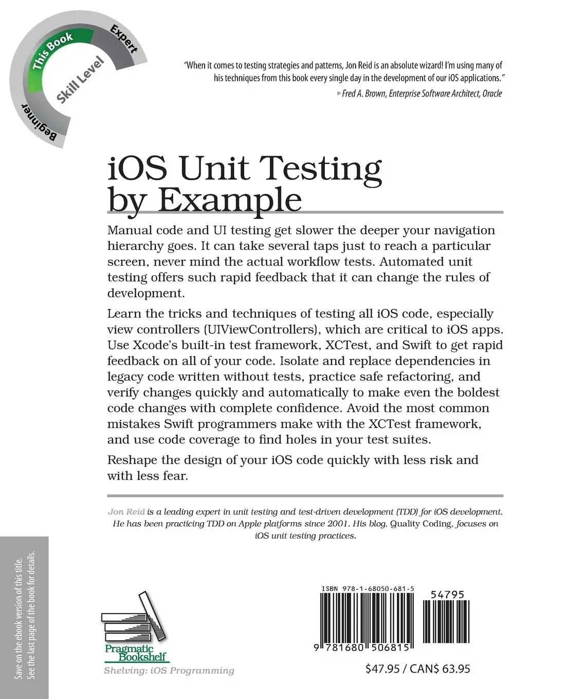 Rückseite: 9781680506815 | IOS Unit Testing by Example | Xctest Tips and Techniques Using Swift