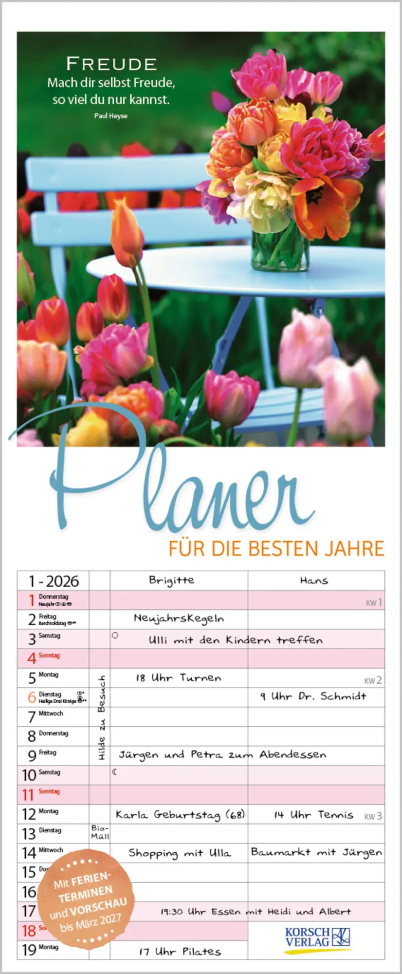 Cover: 9783731886815 | Planer für die besten Jahre 2026 | Verlag Korsch | Kalender | 14 S.