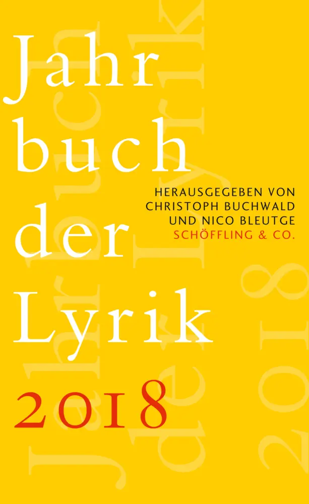 Cover: 9783895616815 | Jahrbuch der Lyrik 2018 | Christoph Buchwald (u. a.) | Buch | 228 S.