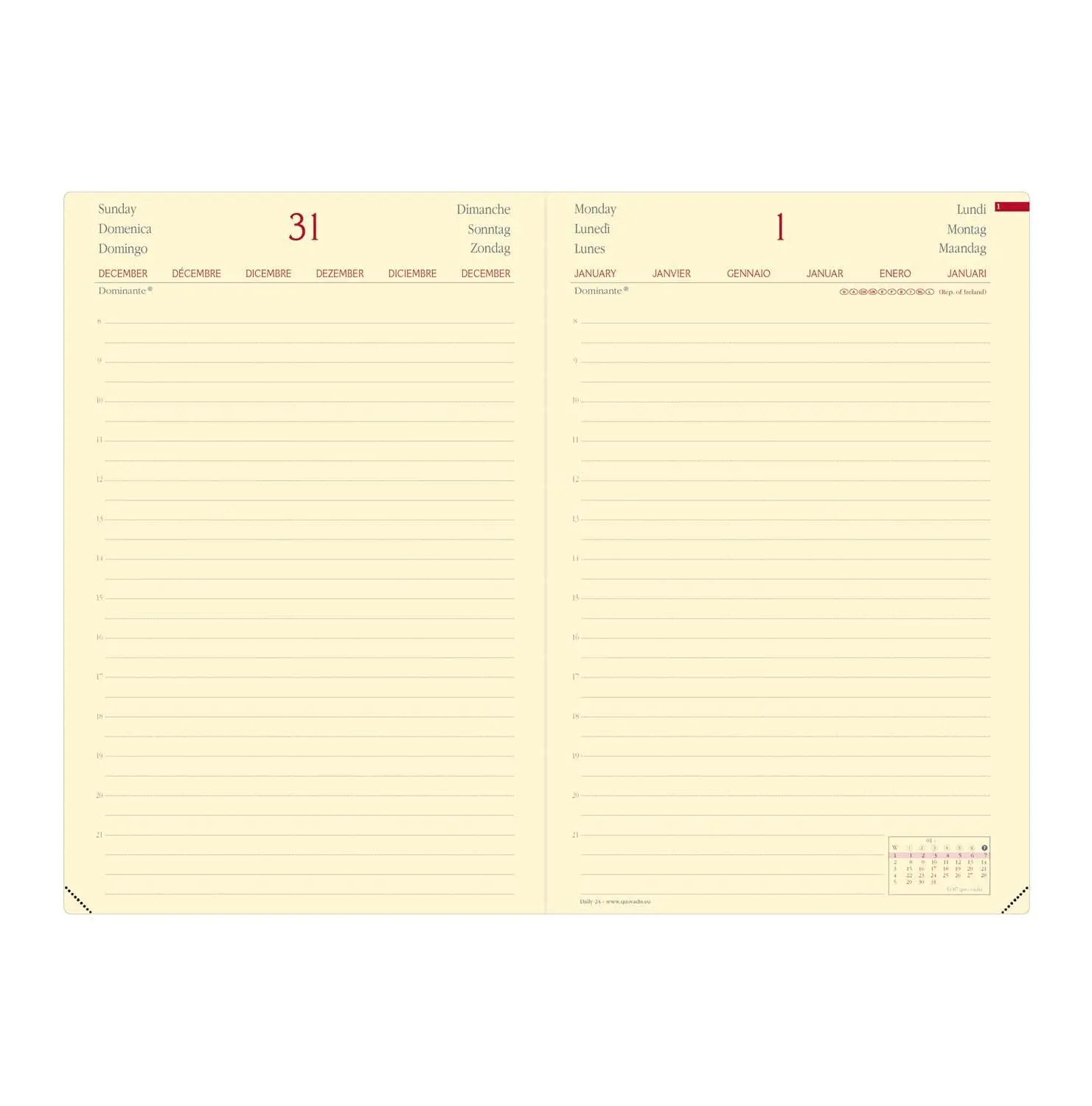 Bild: 3371010486915 | DAILY 24 VZ Silk schwarz 2026 | Kalender im Schreibtischformat | Vadis