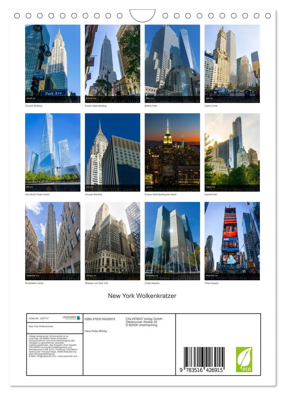 Bild: 9783516426915 | New York Wolkenkratzer (Wandkalender 2026 DIN A4 hoch), CALVENDO...