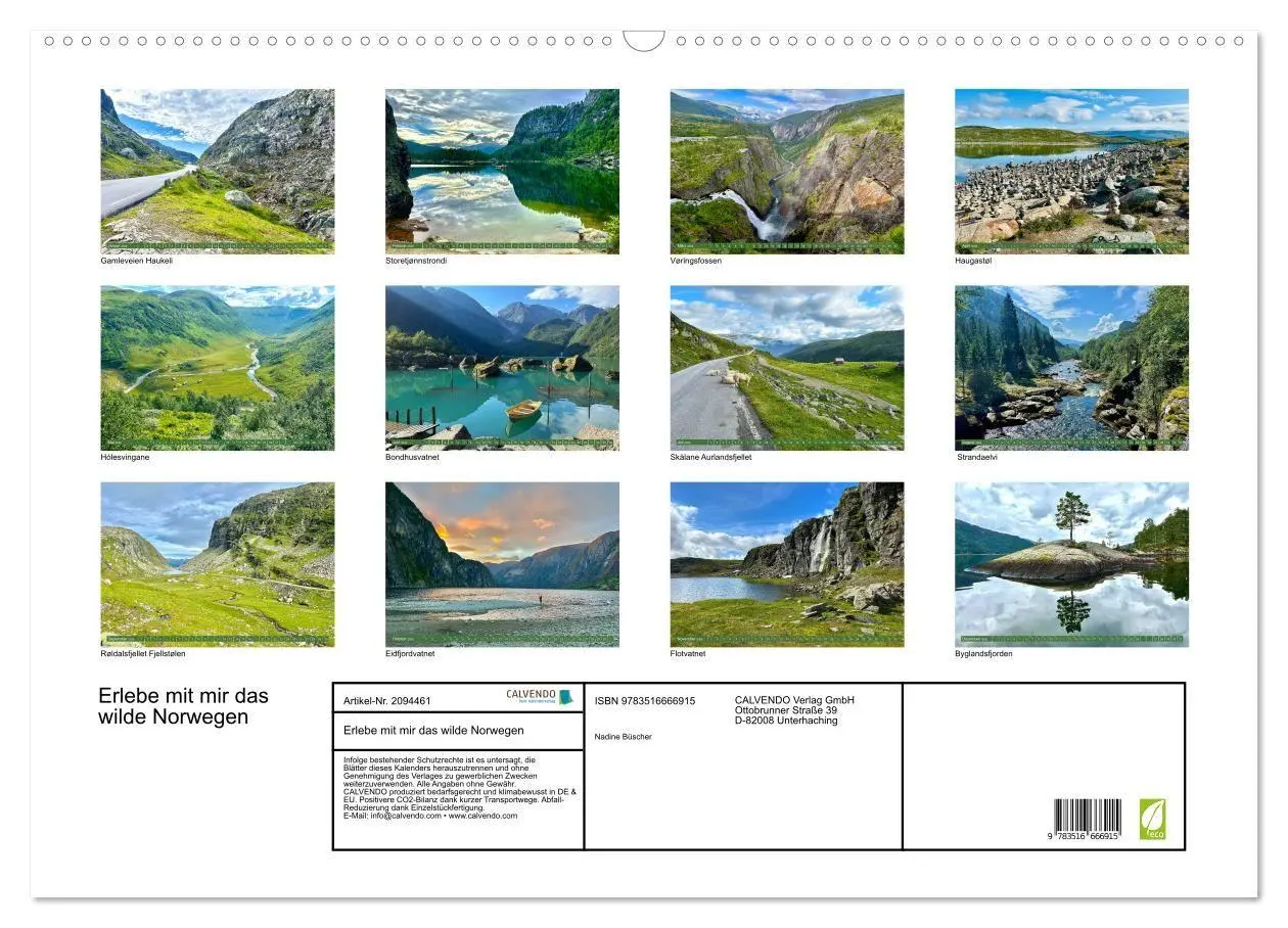 Bild: 9783516666915 | Erlebe mit mir das wilde Norwegen (Wandkalender 2026 DIN A2 quer),...