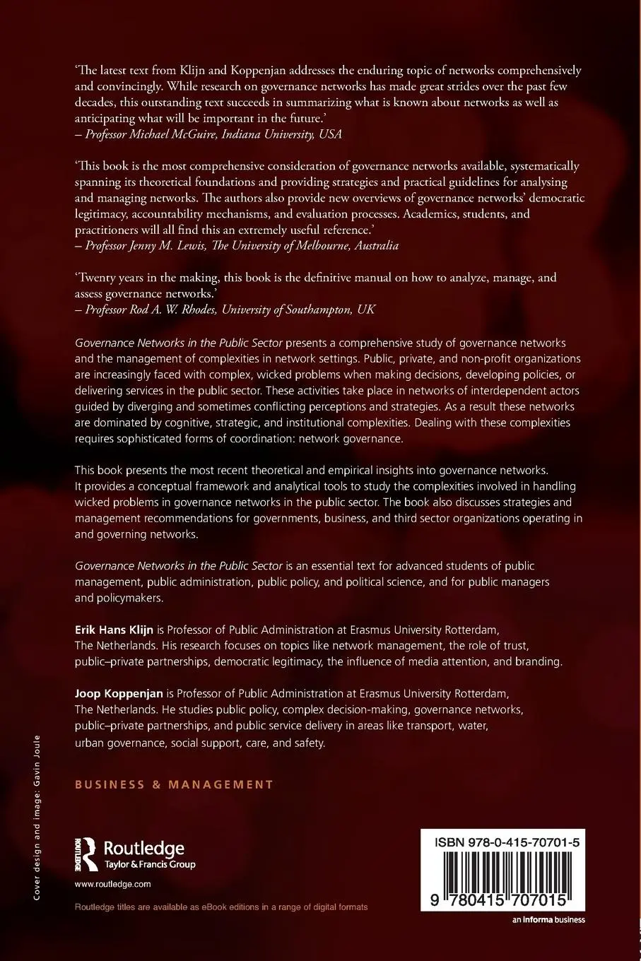 Rückseite: 9780415707015 | Governance Networks in the Public Sector | Erik Hans Klijn (u. a.)