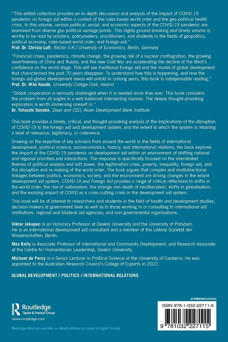Rückseite: 9781032227115 | COVID-19 and Foreign Aid | Viktor Jakupec (u. a.) | Taschenbuch | 2022