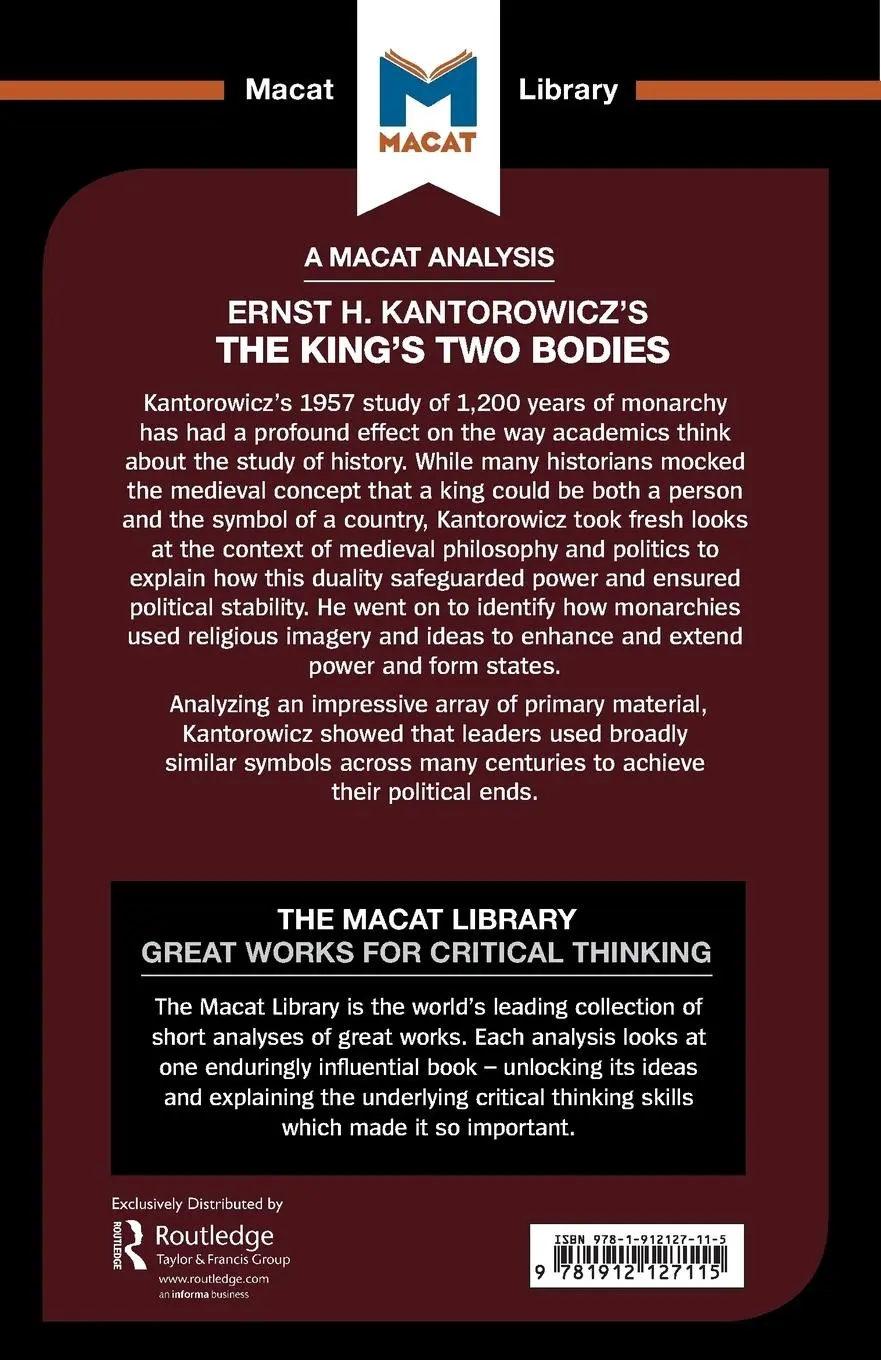 Rückseite: 9781912127115 | An Analysis of Ernst H. Kantorwicz's The King's Two Bodies | Thomson