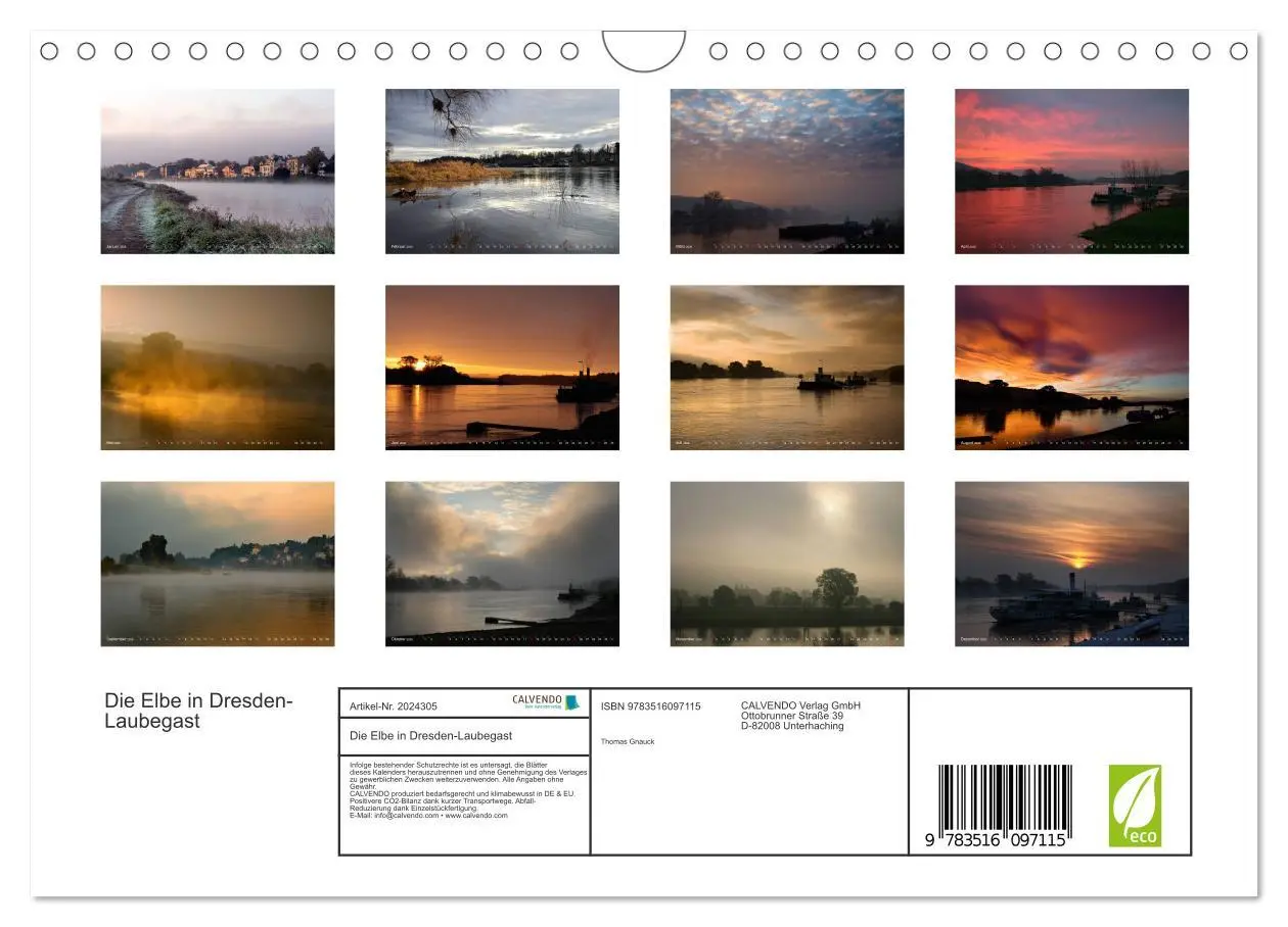 Bild: 9783516097115 | Die Elbe in Dresden-Laubegast (Wandkalender 2026 DIN A4 quer),...