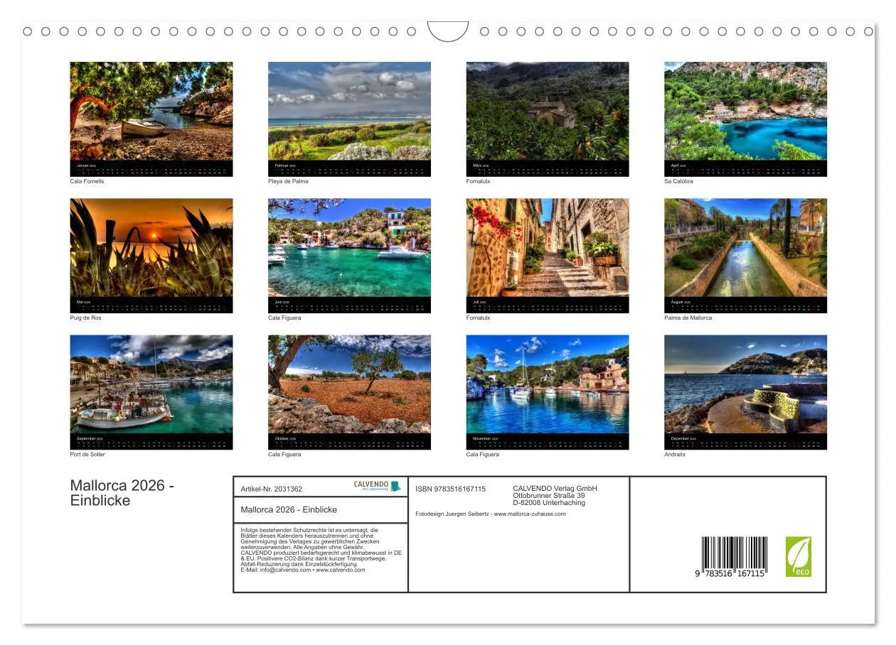 Bild: 9783516167115 | Mallorca 2026 - Einblicke (Wandkalender 2026 DIN A3 quer), CALVENDO...