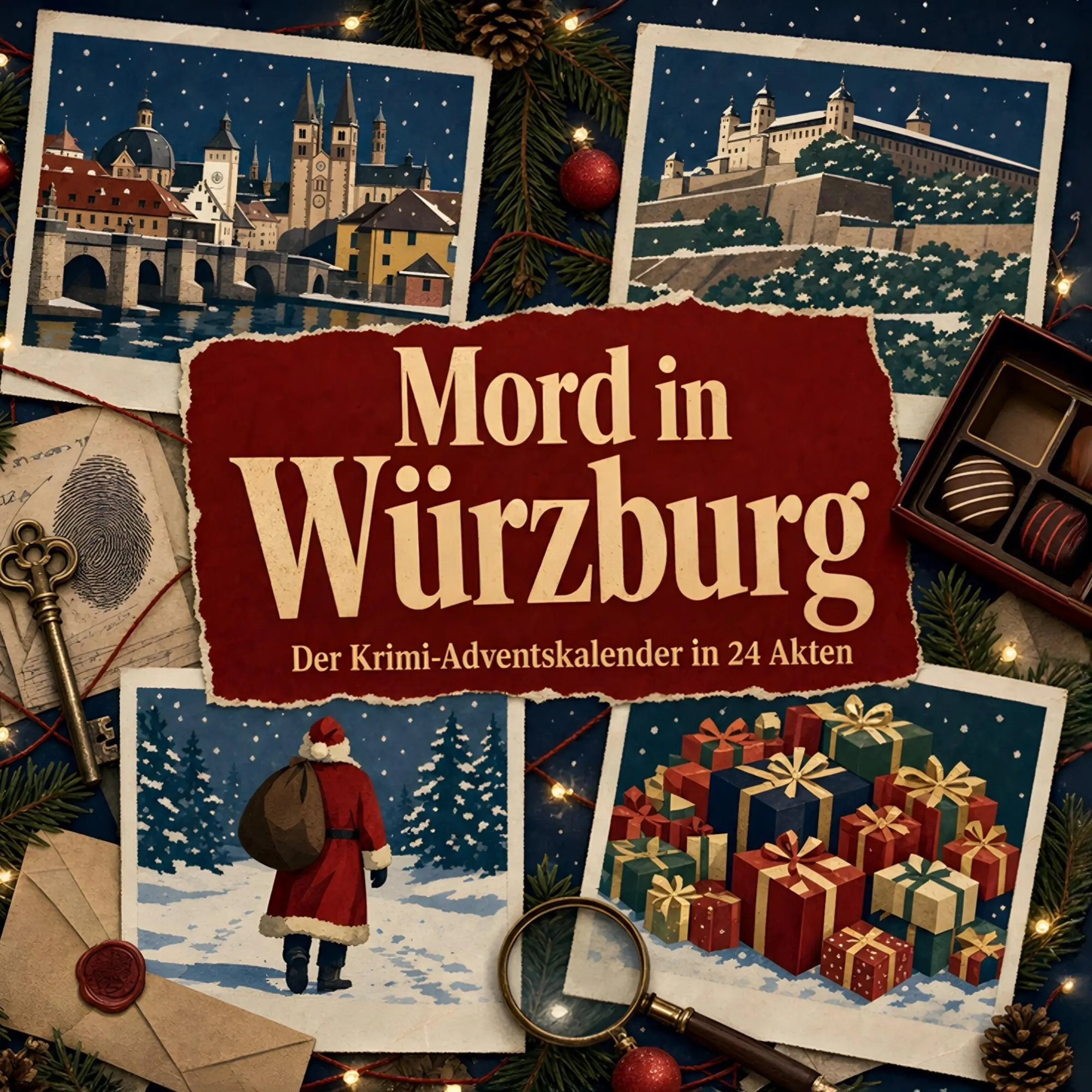 Cover: 9783696117115 | Mord in Würzburg | Der Krimi-Adventskalender in 24 Akten | Eva Schmidt