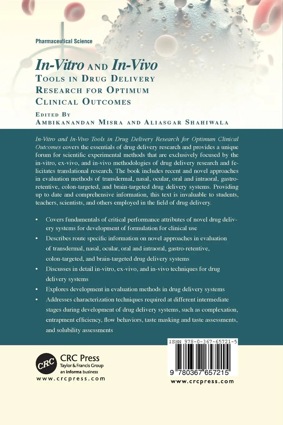 Rückseite: 9780367657215 | In-Vitro and In-Vivo Tools in Drug Delivery Research for Optimum...