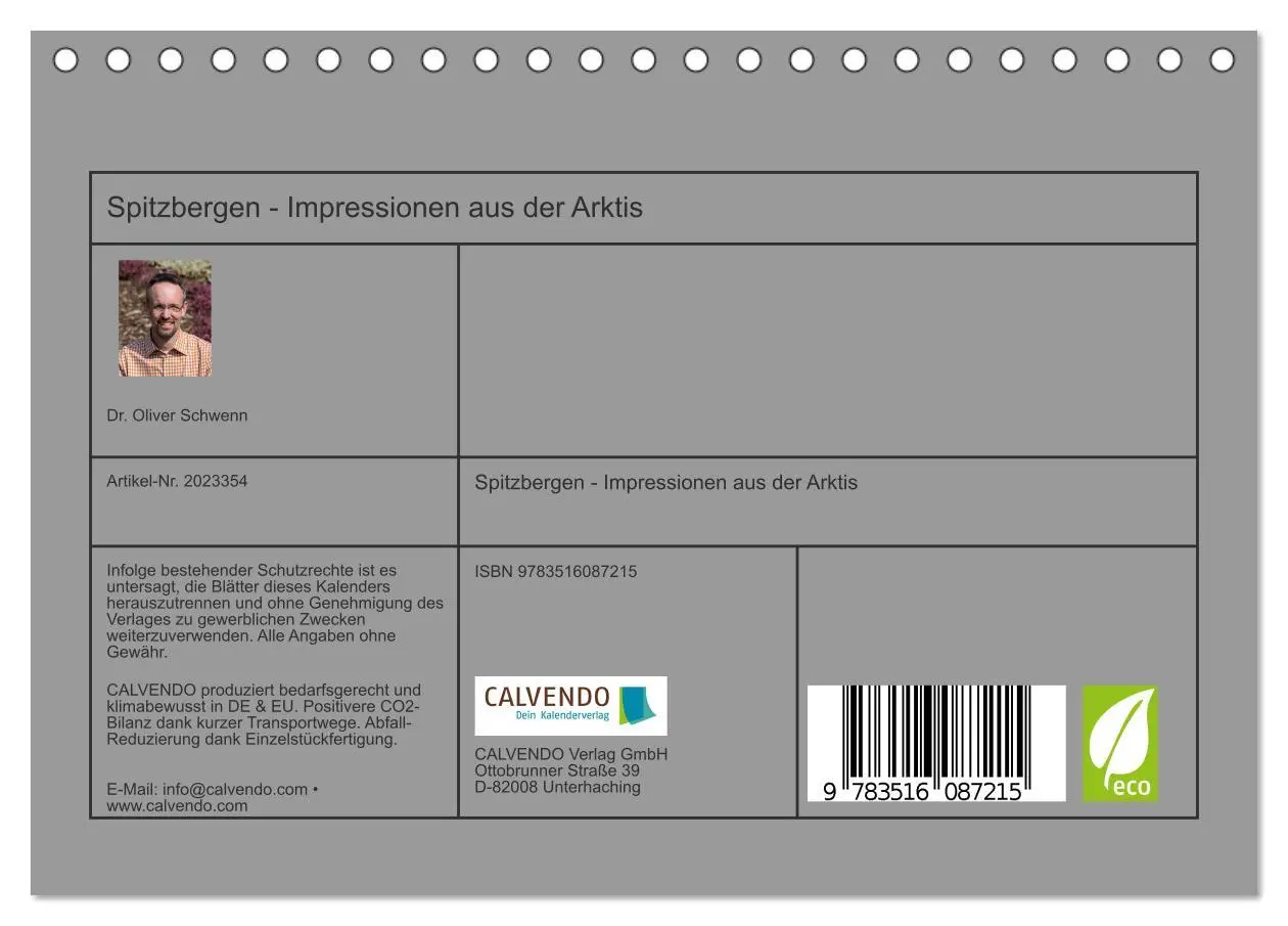 Bild: 9783516087215 | Spitzbergen - Impressionen aus der Arktis (Tischkalender 2026 DIN...