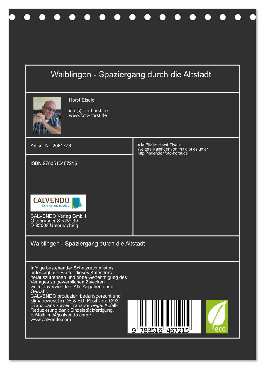Bild: 9783516467215 | Waiblingen - Spaziergang durch die Altstadt (Tischkalender 2026 DIN...