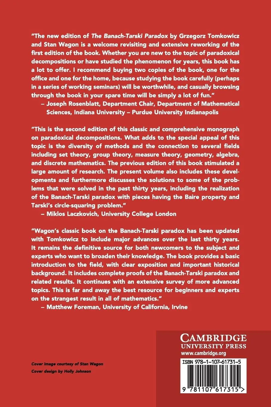Rückseite: 9781107617315 | The Banach-Tarski Paradox | Grzegorz Tomkowicz (u. a.) | Taschenbuch