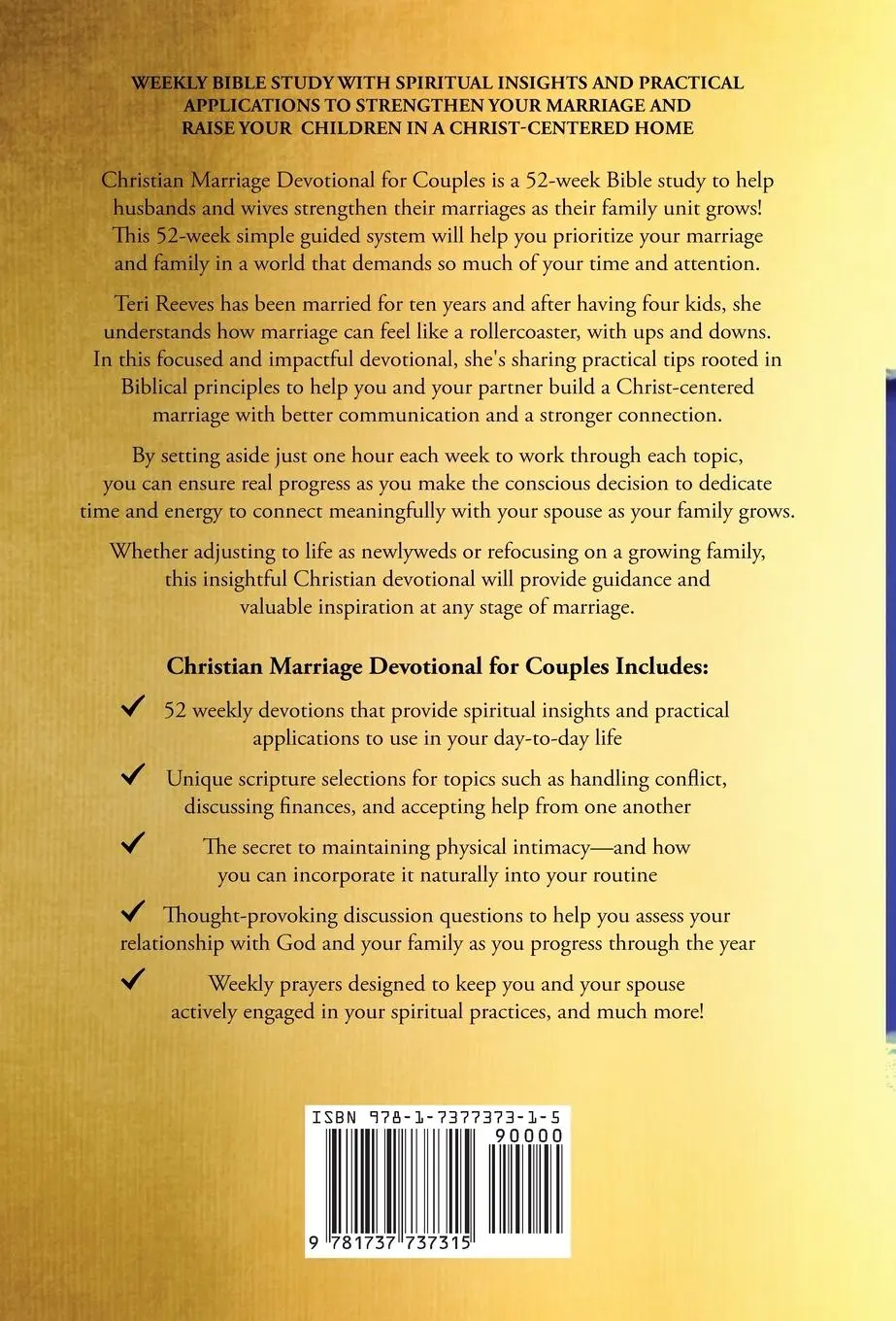 Rückseite: 9781737737315 | Christian Marriage Devotional for Couples | Teri Reeves | Buch | 2021