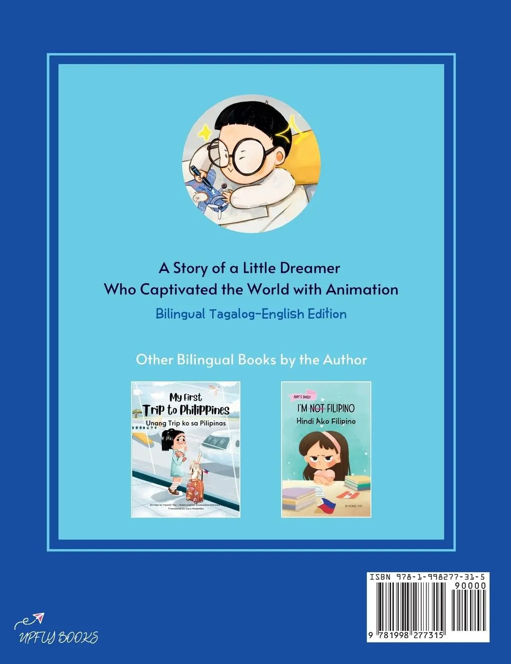 Rückseite: 9781998277315 | Hayao Miyazaki | Bilingual Tagalog-English Children's Biography Book