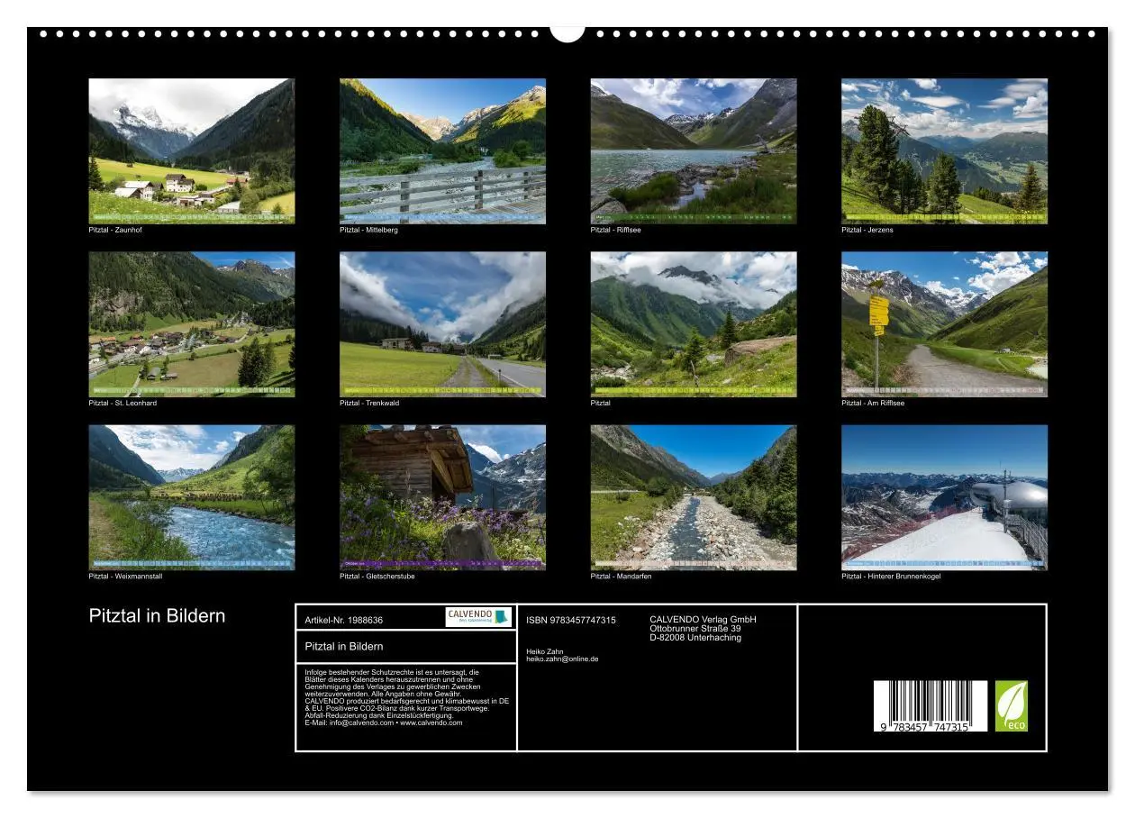 Bild: 9783457747315 | Pitztal in Bildern (hochwertiger Premium Wandkalender 2026 DIN A2...