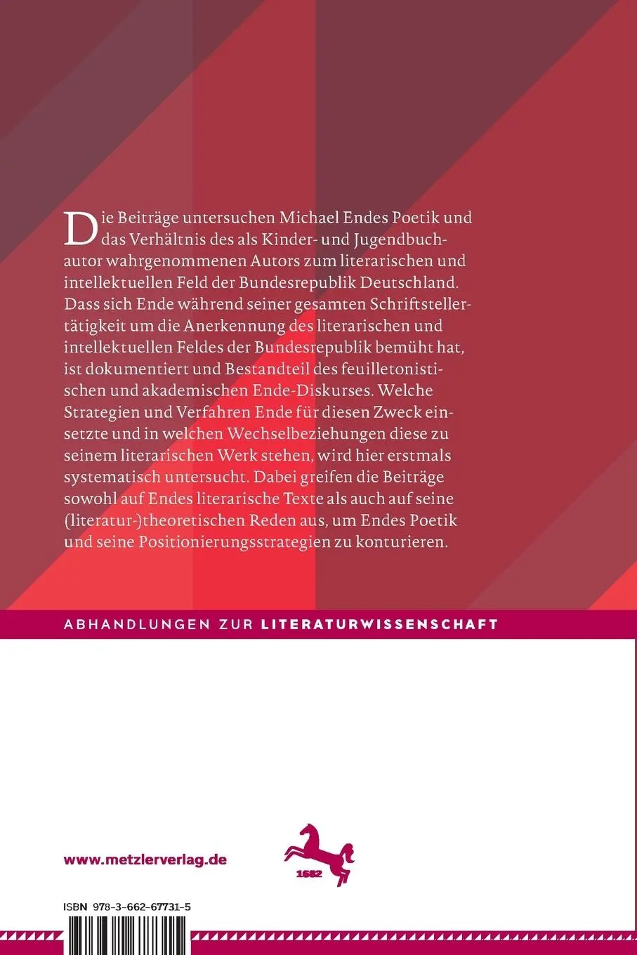 Rückseite: 9783662677315 | Michael Ende - Poetik und Positionierungen | Thomas Scholz (u. a.)