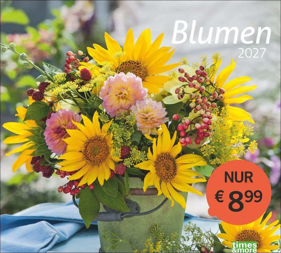 Cover: 9783756417315 | times&amp;more Blumen Bildkalender 2027 | Heye | Kalender | Spiralbindung