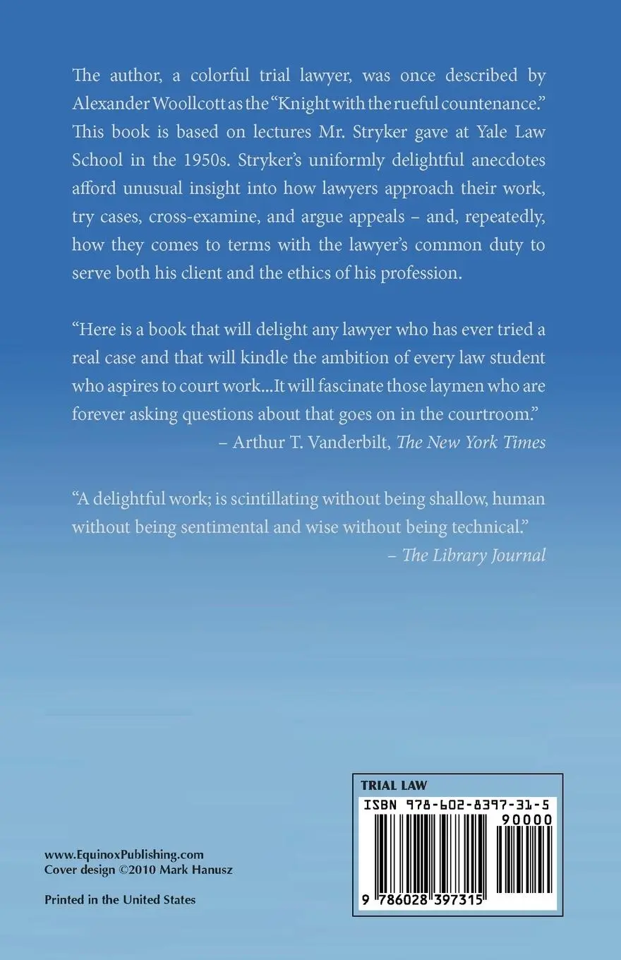 Rückseite: 9786028397315 | The Art of Advocacy | A Plea for the Renaissance of the Trial Lawyer