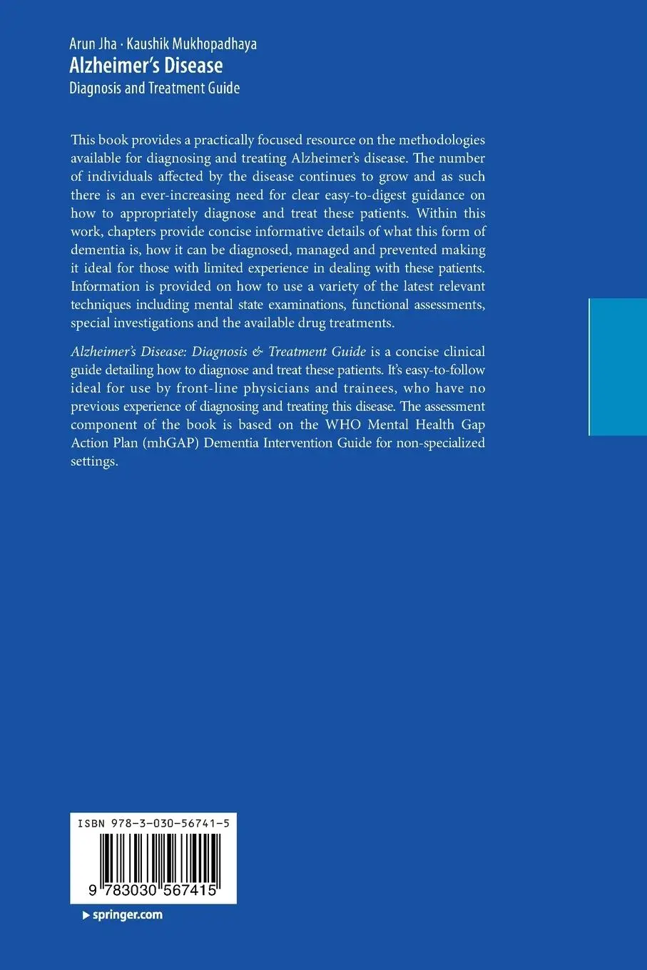 Rückseite: 9783030567415 | Alzheimer's Disease | Diagnosis and Treatment Guide | Taschenbuch