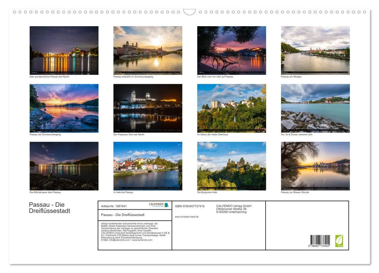 Bild: 9783457737415 | Passau - Die Dreiflüssestadt (Wandkalender 2026 DIN A2 quer),...