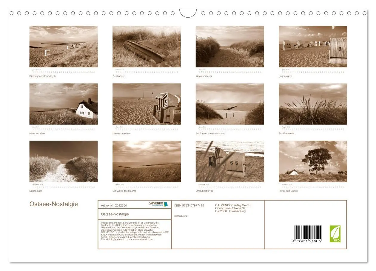 Bild: 9783457977415 | Ostsee-Nostalgie (Wandkalender 2026 DIN A3 quer), CALVENDO...
