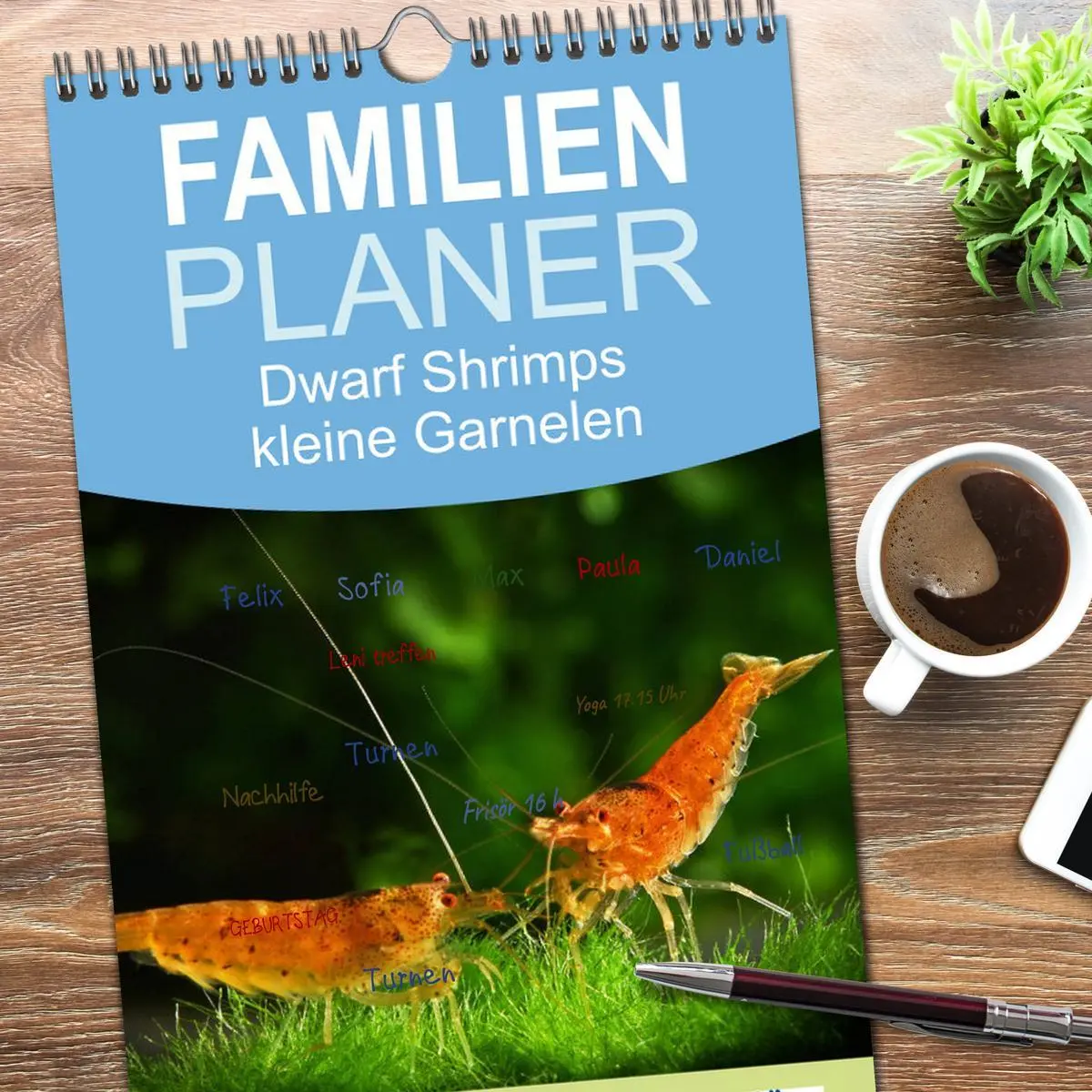 Bild: 9783516517415 | Familienplaner 2026 - Dwarf Shrimps - kleine Garnelen mit 5 Spalten...