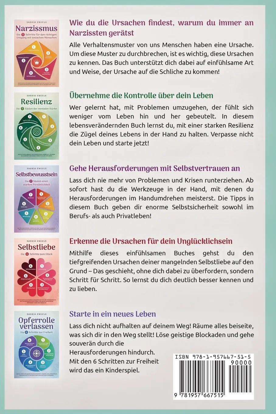 Rückseite: 9781957667515 | Positives Denken - Das große 5 in 1 Buch zum Glück | Saskia Engels