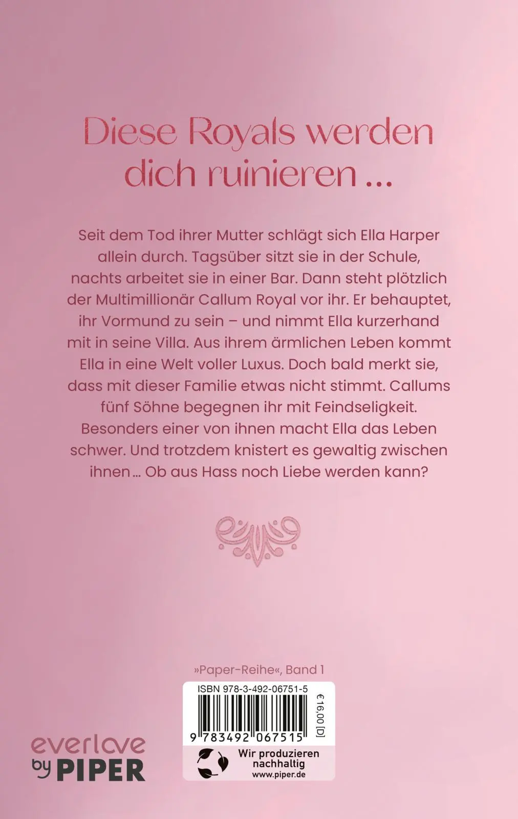 Rückseite: 9783492067515 | Paper Princess | Die Versuchung Mit limitiertem Farbschnitt | Watt