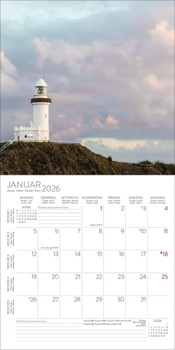 Bild: 9783731887515 | Leuchttürme 2026 | Verlag Korsch | Kalender | 13 S. | Deutsch | 2026